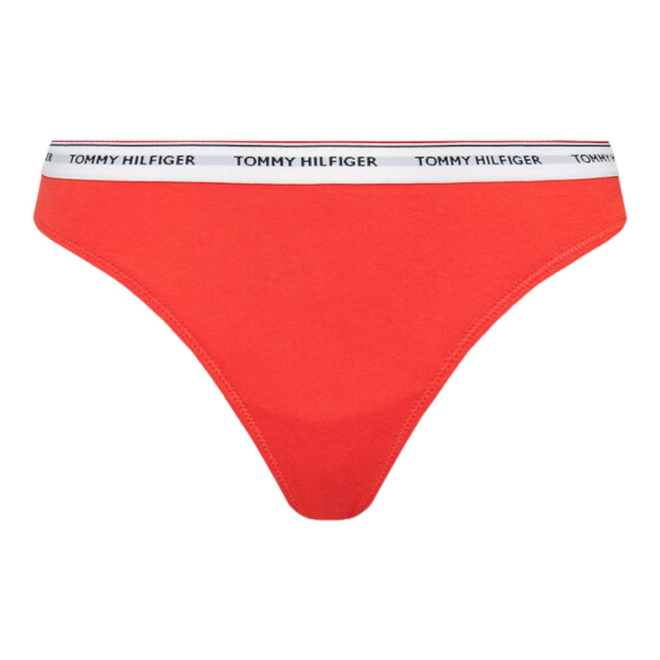 TOMMY HILFIGER STRINGI DAMSKIE MAJTKI 3 PACK THONG (EXT SIZES) KORALOWE/BEŻOWE UW0UW04894 0VG