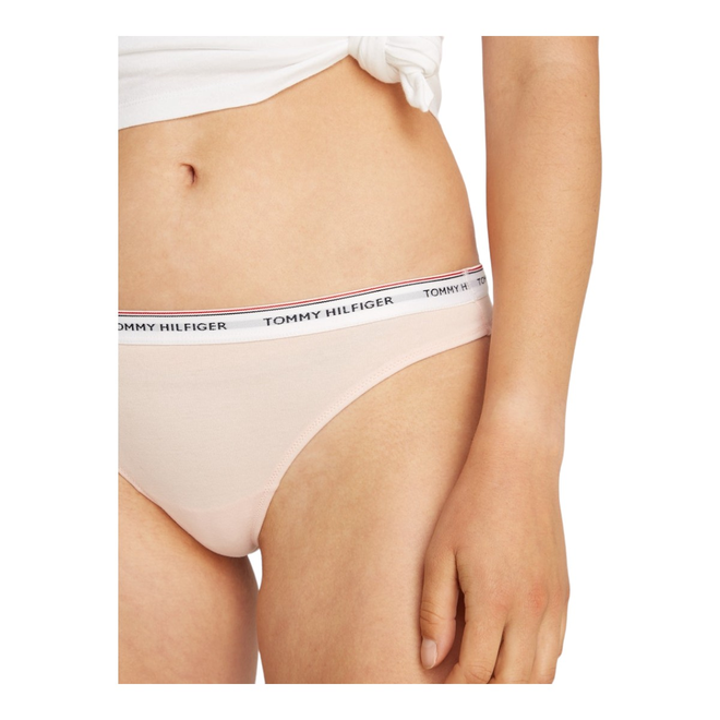 TOMMY HILFIGER STRINGI DAMSKIE MAJTKI 3 PACK THONG (EXT SIZES) RÓŻOWE/ŻÓŁTE/NIEBIESKIE UW0UW04894 0VQ