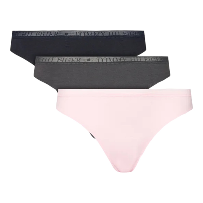 TOMMY HILFIGER STRINGI DAMSKIE MAJTKI 3P THONG (EXT SIZES) WIELOKOLOROWE UW0UW04890 0VS