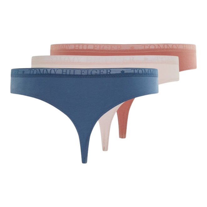 TOMMY HILFIGER STRINGI DAMSKIE MAJTKI 3P THONG (EXT SIZES) WIELOKOLOROWE UW0UW04890 0VV