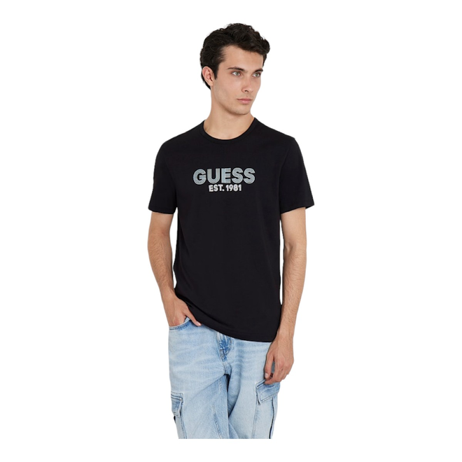 GUESS KOSZULKA MĘSKA T-SHIRT SS CN CLASSIC DESIGN CZARNA M4YI30J1314 JBLK