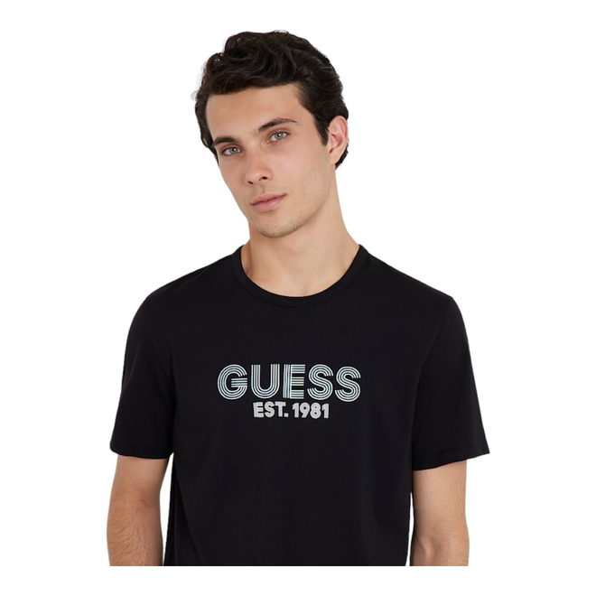 GUESS KOSZULKA MĘSKA T-SHIRT SS CN CLASSIC DESIGN CZARNA M4YI30J1314 JBLK