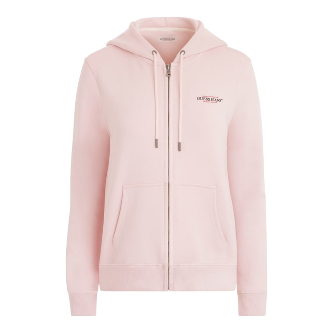 GUESS BLUZA DAMSKA GJ ZIP HOOD REG MINI RÓŻOWA W4YQ13KC811 G6R4