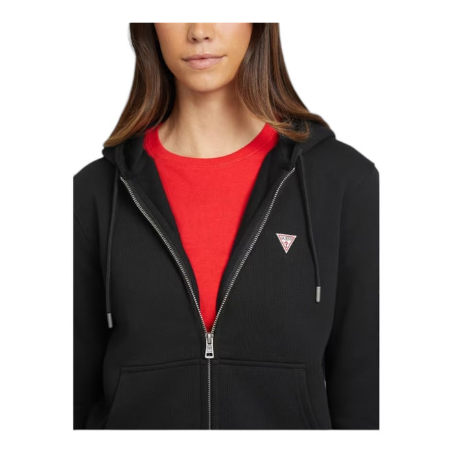 GUESS BLUZA DAMSKA GJ ZIP HOODIE REG MINI CZARNA W4YQ03KC811 JBLK