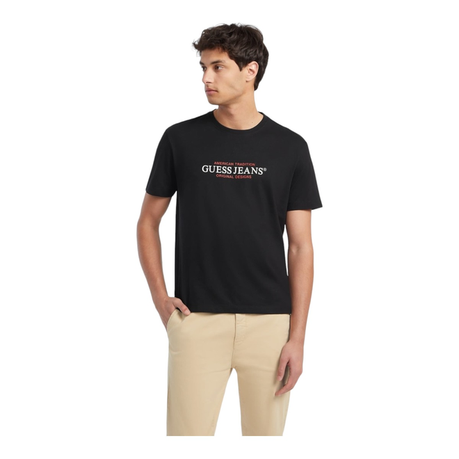 GUESS KOSZULKA MĘSKA T-SHIRT GJ SS CN REG AMERICAN CZARNA M4YI42K8FQ4 JBLK