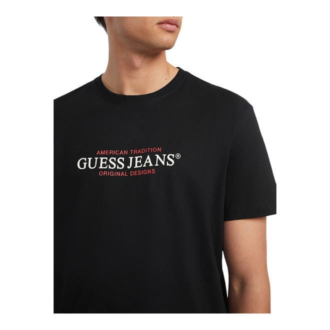 GUESS KOSZULKA MĘSKA T-SHIRT GJ SS CN REG AMERICAN CZARNA M4YI42K8FQ4 JBLK