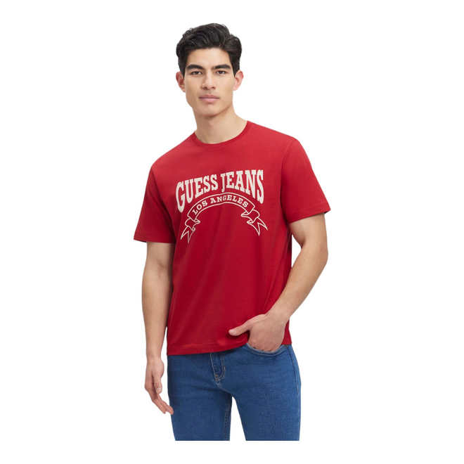 GUESS KOSZULKA MĘSKA T-SHIRT GJ SS CN REG BANNER CZERWONA M4YI49K8FQ4 G585