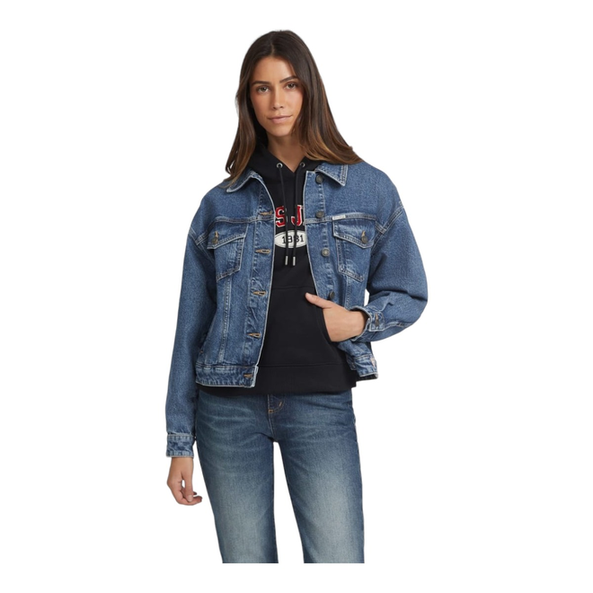 GUESS KURTKA JEANSOWA DAMSKA GJ OVERSIZE TRUCKER NIEBIESKA W4YN56D5CC3 M3DW