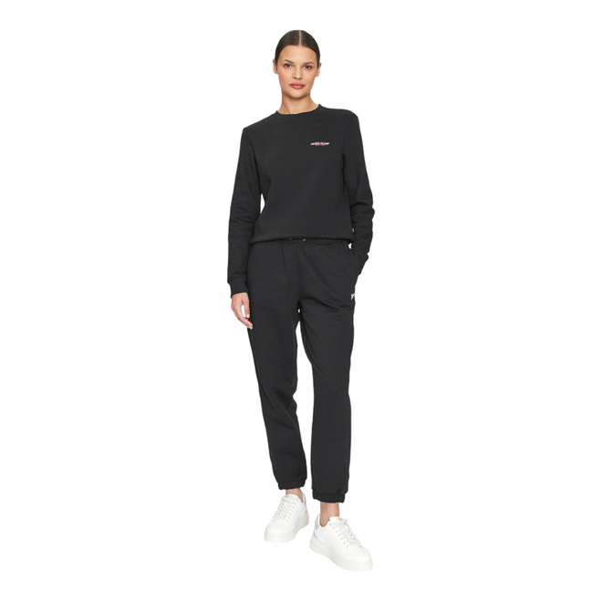 GUESS SPODNIE DAMSKIE DRESOWE GJ TRIANGLE LABEL JO CZARNE W4YB33KC811 JBLK