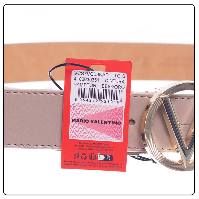 VALENTINO PASEK DAMSKI HAMPTON PLAQUE BUCKLE BELT BEŻOWY VCS7VQ03NAP 261