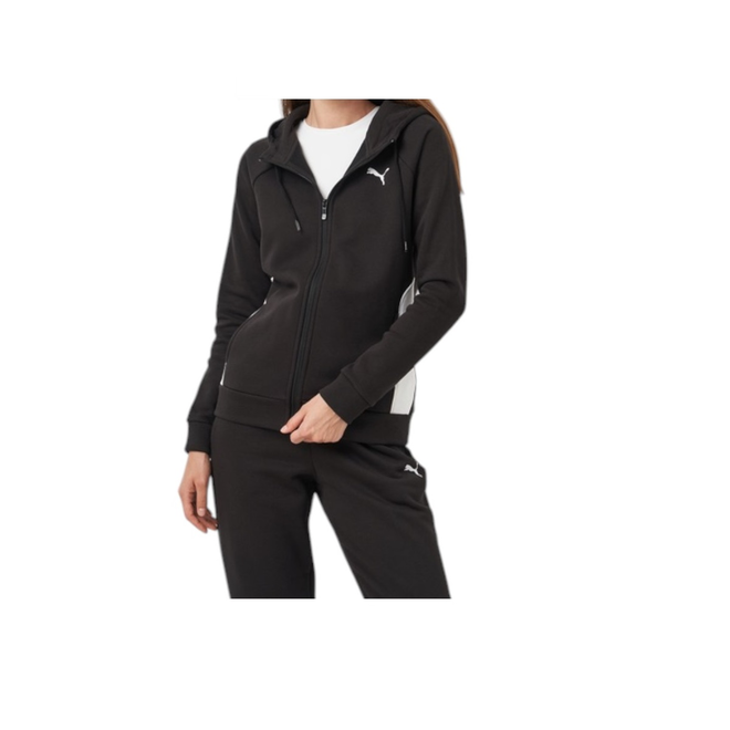 PUMA DAMSKI DRES KOMPLETNY CLASSIC HOODED TRACKSUIT FL CZARNY 683035 01