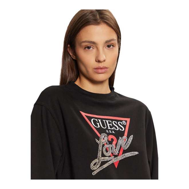 GUESS BLUZA DAMSKA CN LOVE TRIANGLE CZARNA W5RQ04KB683 JBLK