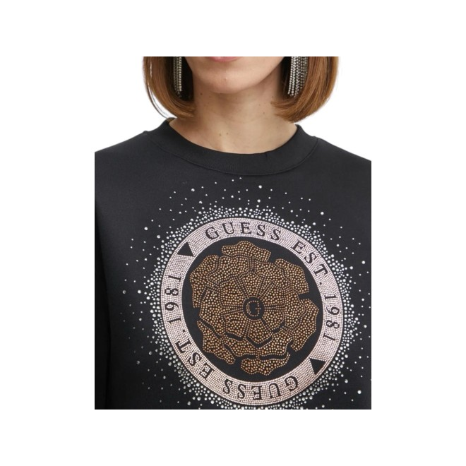 GUESS BLUZA DAMSKA CN PEONY LOGO FLEECE CZARNA W5RQ05K7EX1 JBLK