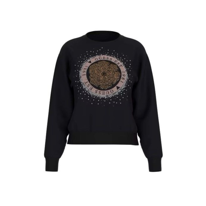 GUESS BLUZA DAMSKA CN PEONY LOGO FLEECE CZARNA W5RQ05K7EX1 JBLK