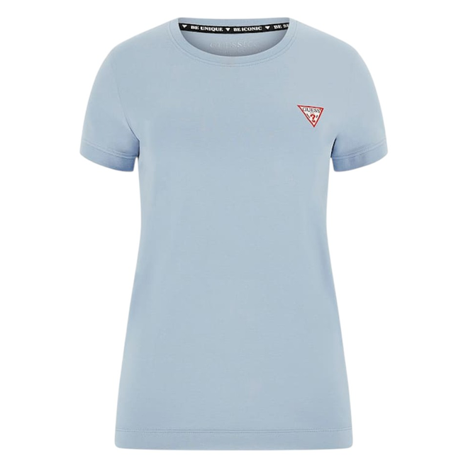 GUESS KOSZULKA DAMSKA T-SHIRT SS CN MINI TRIANGLE NIEBIESKA W2YI44J1314 G7GG