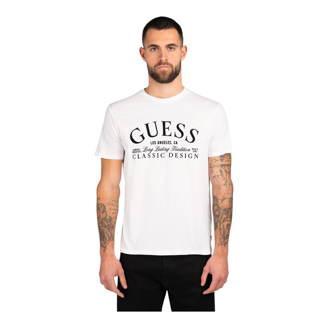 GUESS KOSZULKA MĘSKA T-SHIRT SS CLASSIC BSC INTL CLASSIC DES BIAŁA M5RI43K9RM1 G011