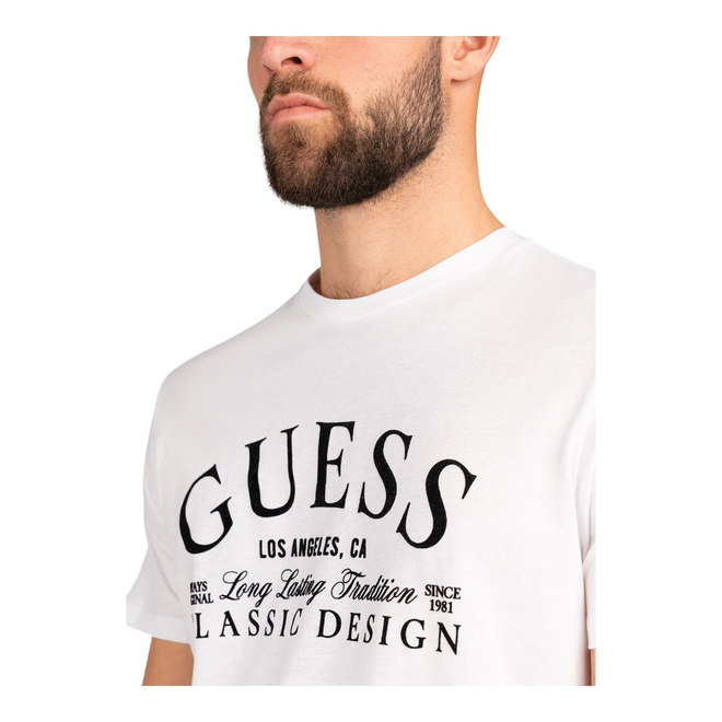 GUESS KOSZULKA MĘSKA T-SHIRT SS CLASSIC BSC INTL CLASSIC DES BIAŁA M5RI43K9RM1 G011