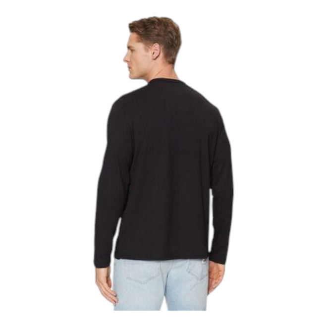 GUESS KOSZULKA MĘSKA Z DŁUGIM RĘKAWEM LS CN GUESS TRIANGLE CZARNA M5RI15J1314 JBLK