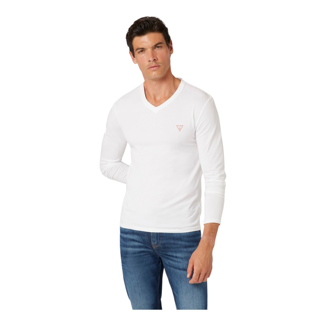 GUESS KOSZULKA MĘSKA Z DŁUGIM RĘKAWEM VN LS CORE TEE BIAŁA M2YI08J1314 G011