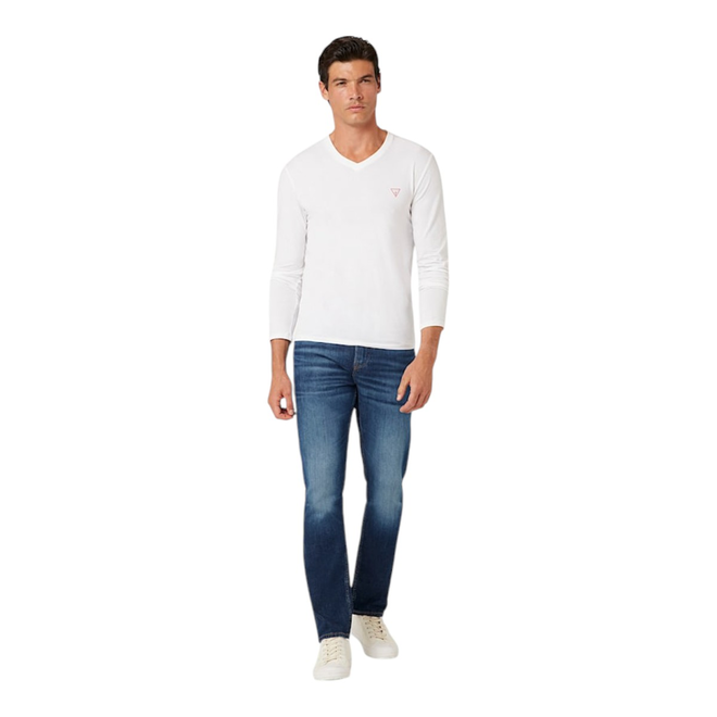 GUESS KOSZULKA MĘSKA Z DŁUGIM RĘKAWEM VN LS CORE TEE BIAŁA M2YI08J1314 G011