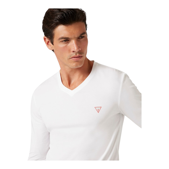 GUESS KOSZULKA MĘSKA Z DŁUGIM RĘKAWEM VN LS CORE TEE BIAŁA M2YI08J1314 G011
