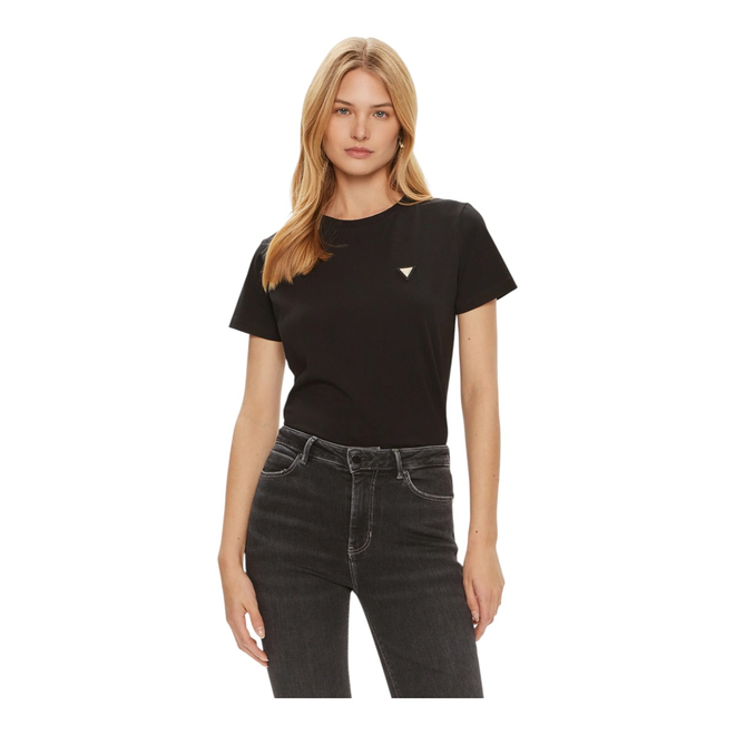 GUESS KOSZULKA DAMSKA T-SHIRT COLETTE T-SHIRT CZARNA V4YI09J1314 JBLK