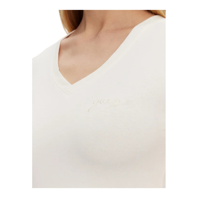 GUESS KOSZULKA DAMSKA T-SHIRT LUCIA SS T-SHIRT V-N ECRU O5GI00KBBU1 G6K5