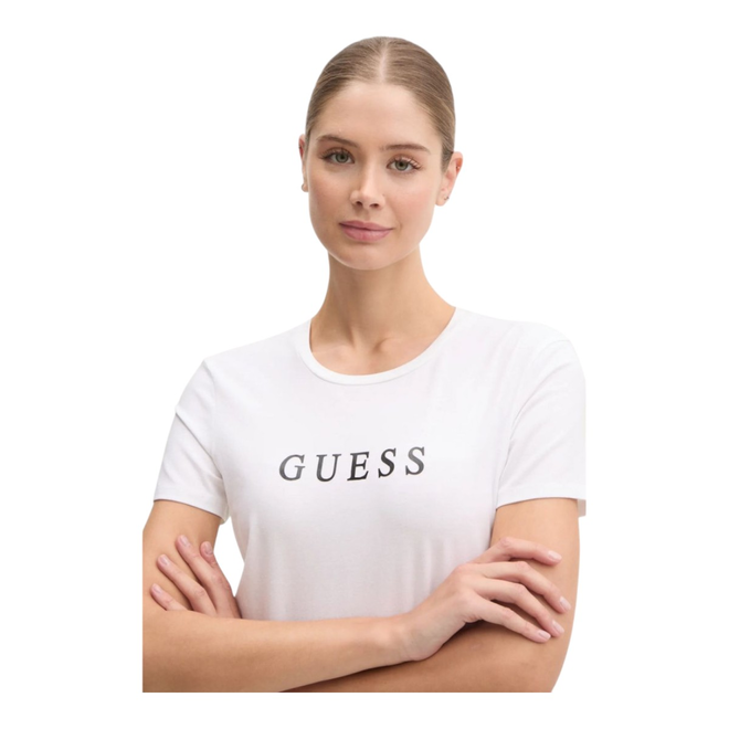 GUESS KOSZULKA DAMSKA T-SHIRT NEW CARRIE SS T-SHIR BIAŁA O5RI01KBBU1 G011