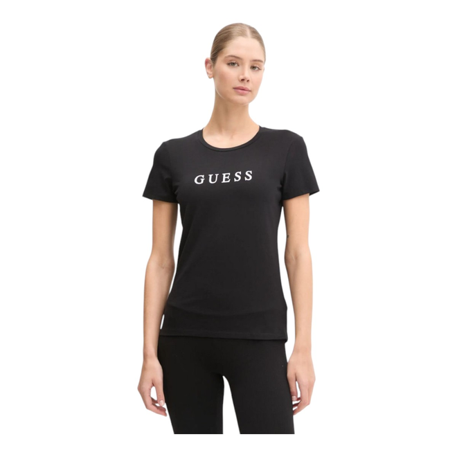 GUESS KOSZULKA DAMSKA T-SHIRT NEW CARRIE SS T-SHIRT CZARNA O5RI01KBBU1 JBLK