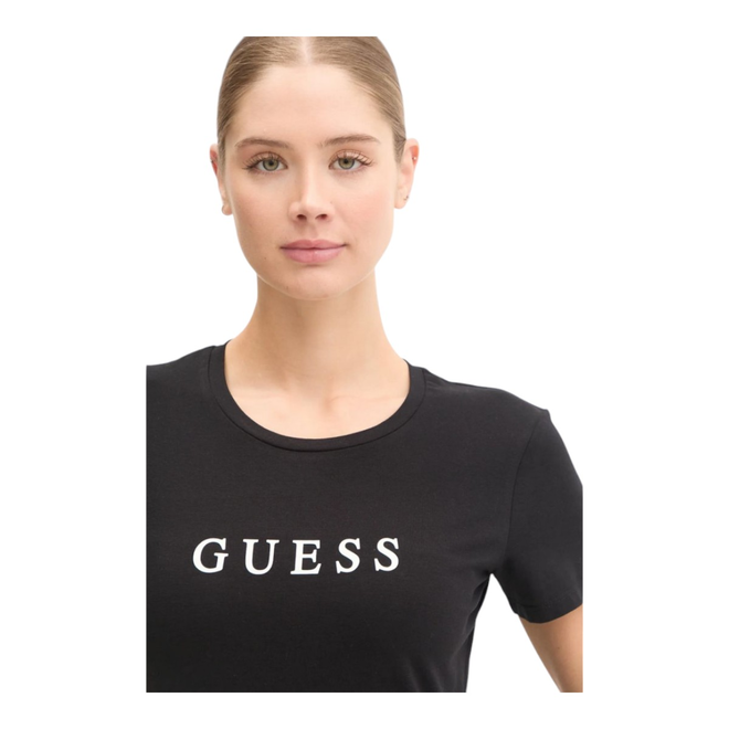 GUESS KOSZULKA DAMSKA T-SHIRT NEW CARRIE SS T-SHIRT CZARNA O5RI01KBBU1 JBLK