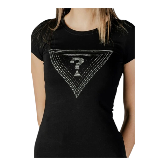 GUESS KOSZULKA DAMSKA T-SHIRT SS TRIANGLE OMBRE R3 CZARNA W5GI43KA0Q1 JBLK