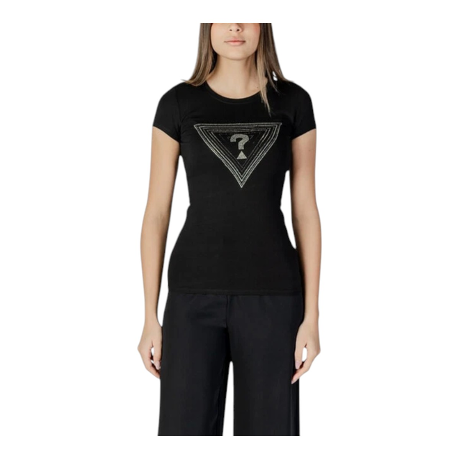 GUESS KOSZULKA DAMSKA T-SHIRT SS TRIANGLE OMBRE R3 CZARNA W5GI43KA0Q1 JBLK