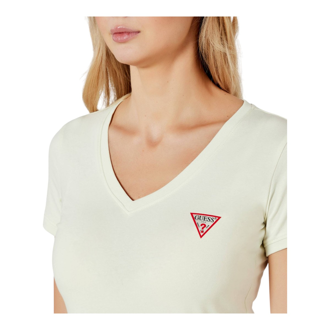 GUESS KOSZULKA DAMSKA T-SHIRT SS VN MINI TRIANGLE JASNA LIMONKA W2YI45J1314 A83M
