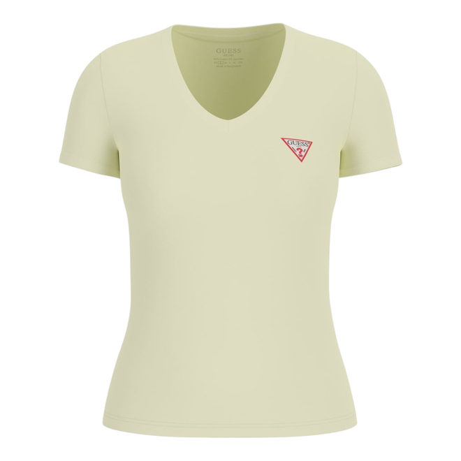 GUESS KOSZULKA DAMSKA T-SHIRT SS VN MINI TRIANGLE JASNA LIMONKA W2YI45J1314 A83M