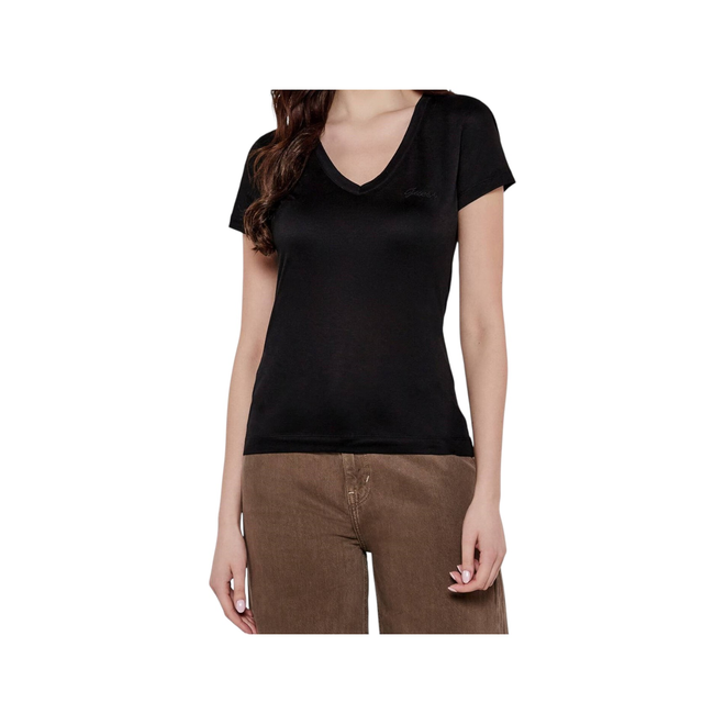 GUESS KOSZULKA DAMSKA T-SHIRT VN SS LIGHT BASIC TEE W5GP31KCSX2 JBLK