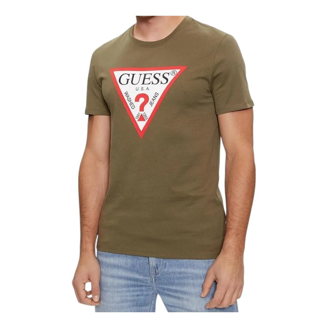 GUESS KOSZULKA MĘSKA T-SHIRT CN SS ORIGINAL LOGO ZIELONA M2YI71I3Z14 G896
