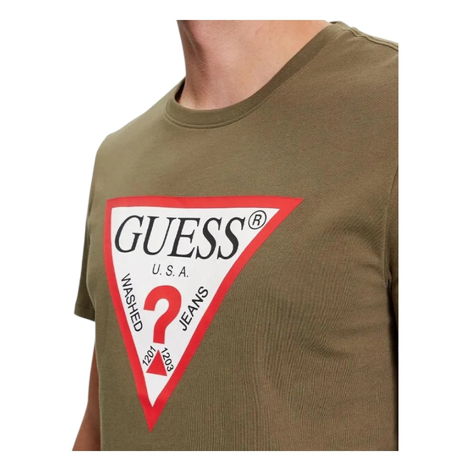 GUESS KOSZULKA MĘSKA T-SHIRT CN SS ORIGINAL LOGO ZIELONA M2YI71I3Z14 G896