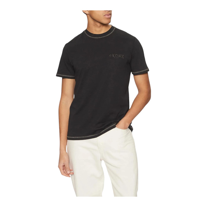 GUESS KOSZULKA MĘSKA T-SHIRT SINGLE TEE SS CN CZARNA U5RI01KCAM1 JBLK
