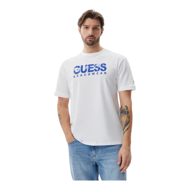 GUESS KOSZULKA MĘSKA T-SHIRT SS CN GUESS LOGO TEE BIAŁA F5GI11I3Z14 G011