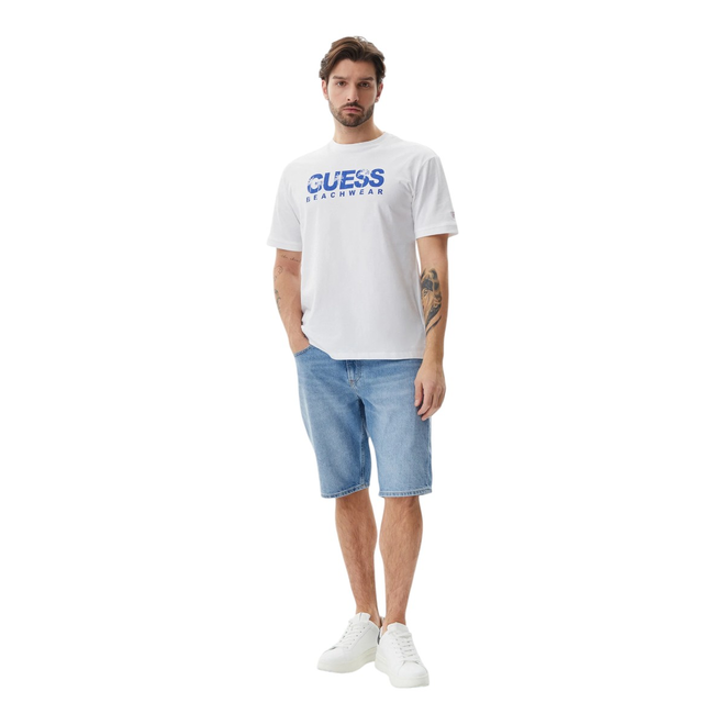 GUESS KOSZULKA MĘSKA T-SHIRT SS CN GUESS LOGO TEE BIAŁA F5GI11I3Z14 G011