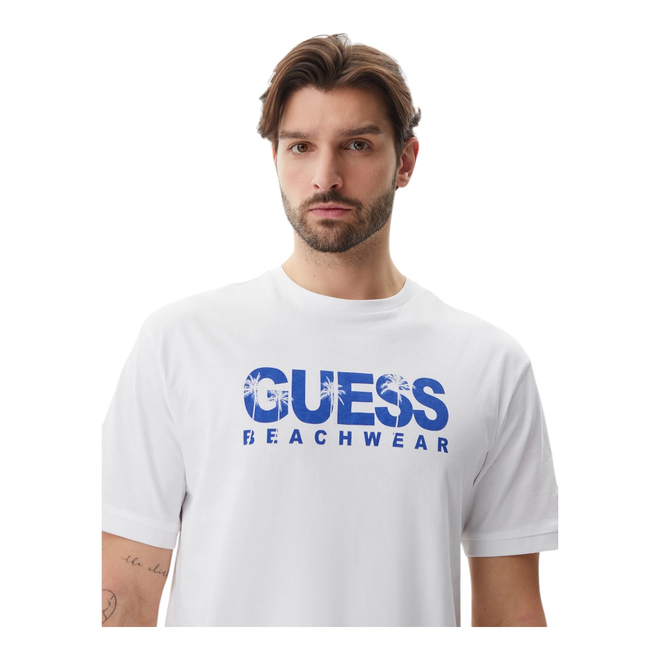 GUESS KOSZULKA MĘSKA T-SHIRT SS CN GUESS LOGO TEE BIAŁA F5GI11I3Z14 G011