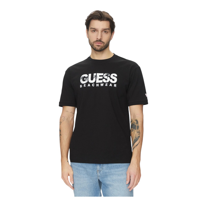 GUESS KOSZULKA MĘSKA T-SHIRT SS CN GUESS LOGO TEE CZARNA F5GI11I3Z14 JBLK