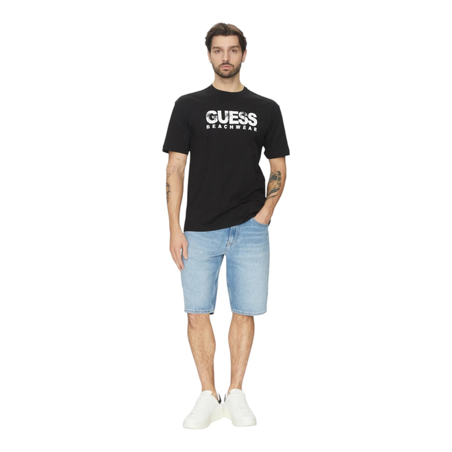 GUESS KOSZULKA MĘSKA T-SHIRT SS CN GUESS LOGO TEE CZARNA F5GI11I3Z14 JBLK
