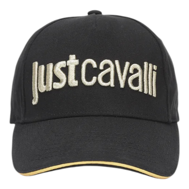 JUST CAVALLI CZAPKA Z DASZKIEM JC BASEBALL CAP LOGO EMBROIDERY 3D UP CZARNA 78RAZK30 ZG192 PL9