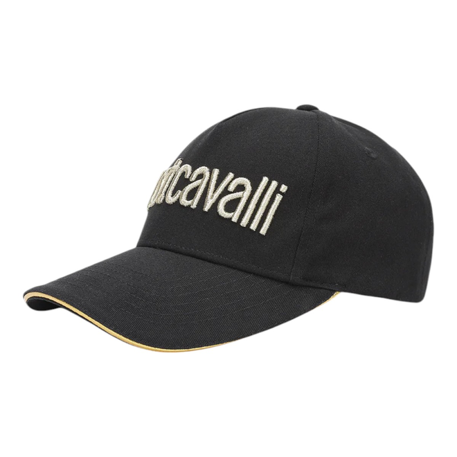 JUST CAVALLI CZAPKA Z DASZKIEM JC BASEBALL CAP LOGO EMBROIDERY 3D UP CZARNA 78RAZK30 ZG192 PL9