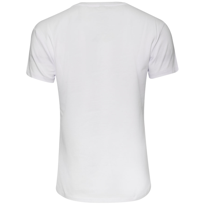 GUESS KOSZULKA DAMSKA T-SHIRT TRIANGLE RHINESTONES BIAŁA E5GI08J1314 G011