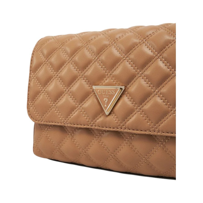 GUESS TOREBKA DAMSKA GIULLY 2 CMPRTMNT CNVRTBLE FLP BRĄZOWA HWQG8748200 BEI