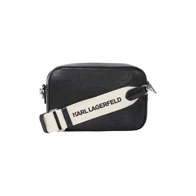 KARL LAGERFELD TOREBKA DAMSKA IKON LEATHER PERFORATED CMB CZARNA A2W30066 999