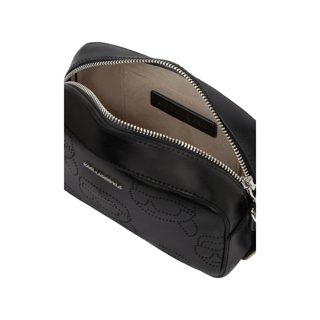 KARL LAGERFELD TOREBKA DAMSKA IKON LEATHER PERFORATED CMB CZARNA A2W30066 999