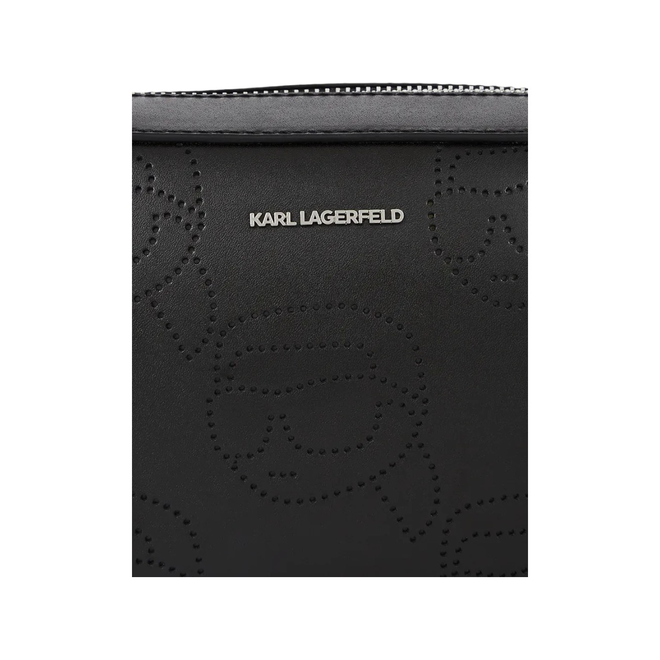KARL LAGERFELD TOREBKA DAMSKA IKON LEATHER PERFORATED CMB CZARNA A2W30066 999